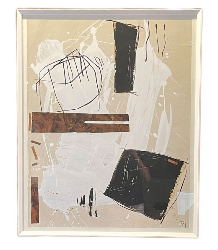 ABSTRACT LITHOGRAPH SIGNED G. H.: ABSTRACT LITHOGRAPH SIGNED G. H. Height: 41.5 in. by Width: 33.5 in.