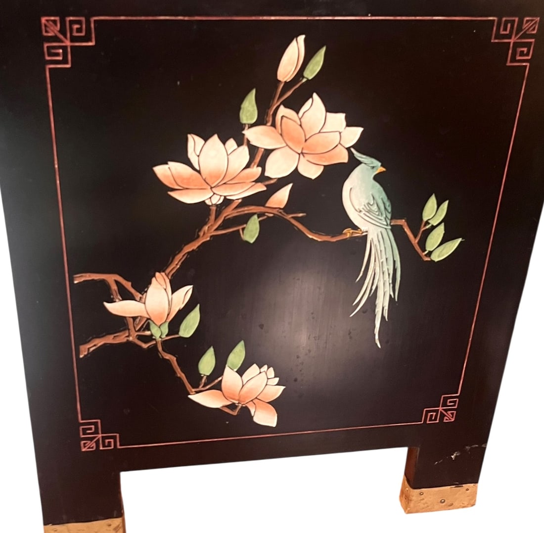 ANTIQUE ASIAN HANDPAINTED TABLE PANEL SCREEN - 8