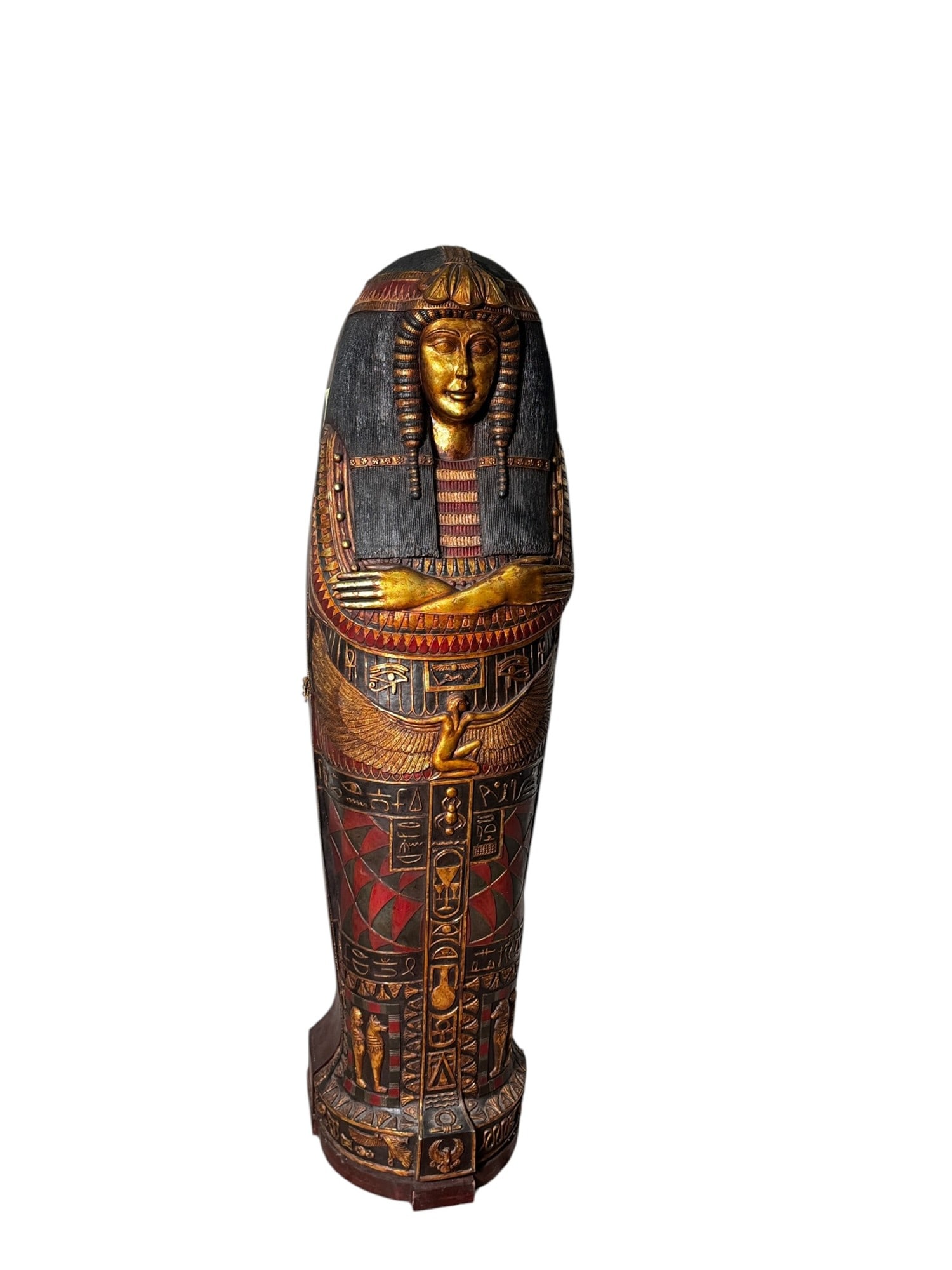 LARGE MUMMY BOX DECORATION: LARGE MUMMY BOX DECORATION Height: 75 in. by Width: 20 in. by Depth: 17