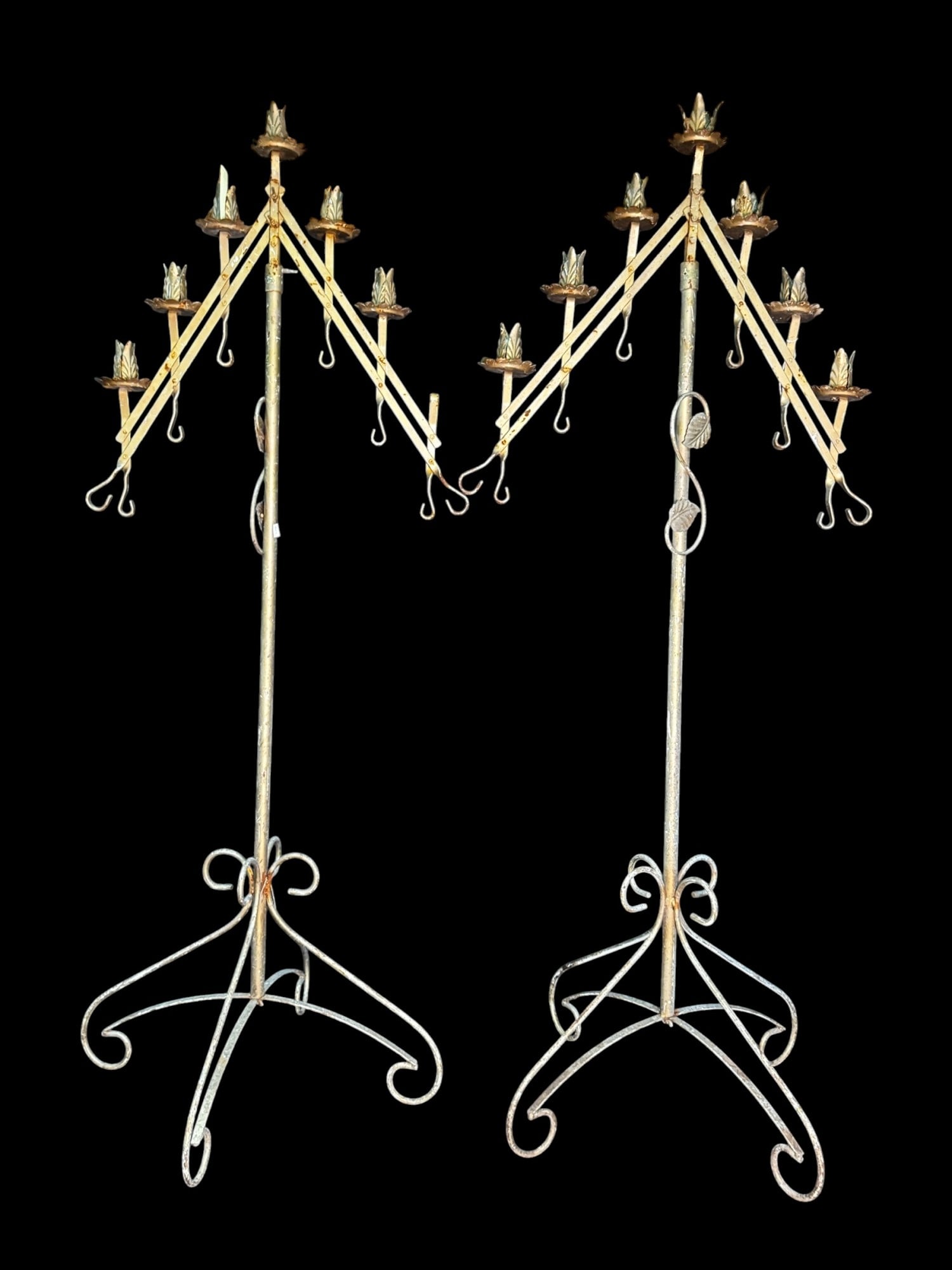 PAIR OF 19TH C ECCLESSIASTICAL CANDLESTICKS: PAIR OF 19TH C ECCLESSIASTICAL CANDLESTICKS Height: 61 in. by Width: 23 in. by Depth: 17