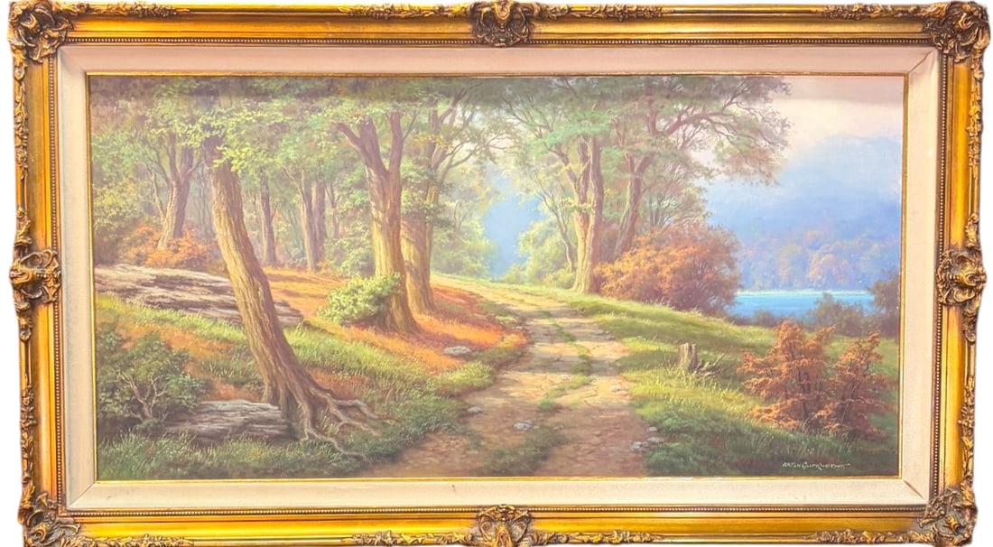 LANDSCAPE OIL ON CANVAS SIGNED BY ANTON CUTKENTHT: LANDSCAPE OIL ON CANVAS SIGNED BY ANTON CUTKENTHT Height: 31.5 in. by Width: 55.5 in.
