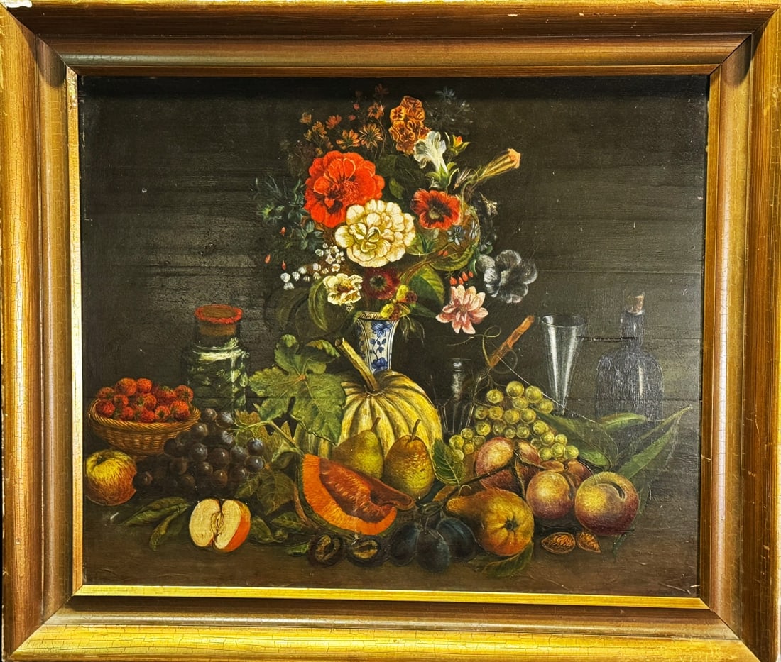 19TH C. DUTCH STILL LIFE OIL ON PANEL: 19TH C. DUTCH STILL LIFE OIL ON PANEL Height: 33 in. by Width: 38