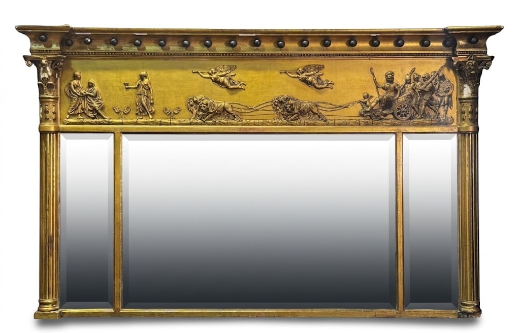 19TH C. REGENCY GILT OVER MANTEL MIRROR (1 of 6)