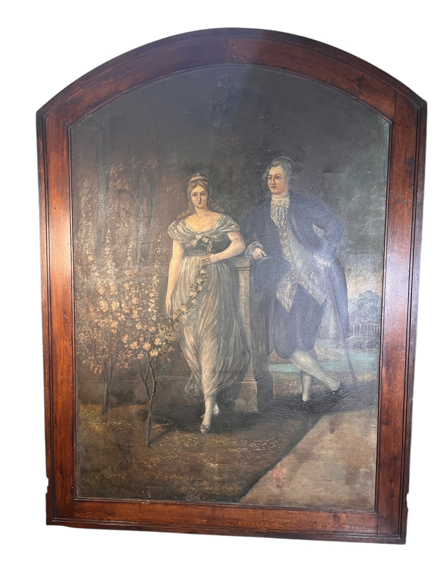 19th C. GERMAN PORTRAIT OF COUPLE OIL ON CANVAS (1 of 5)