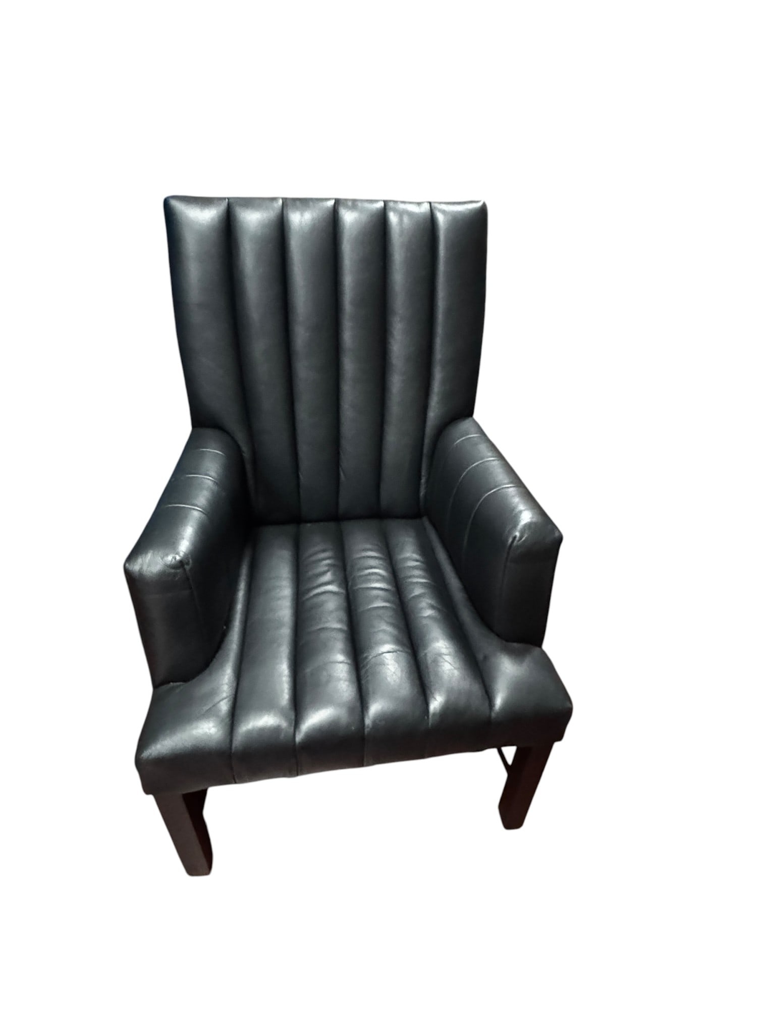 PR RALPH LAUREN BLACK LEATHER ARM CHAIRS (1 of 4)