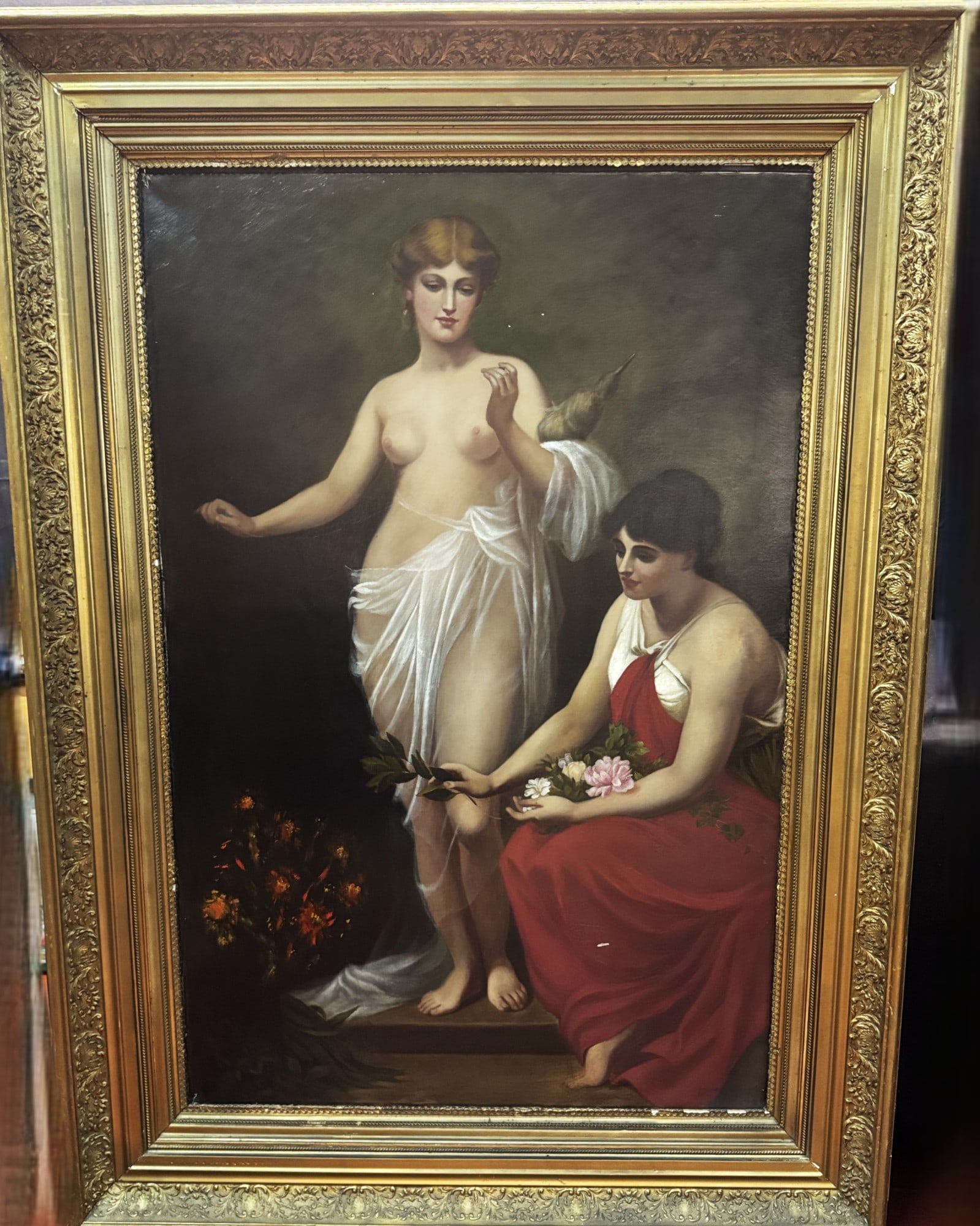 19TH C. ACEDEMIC CLASSICAL OIL ON CANVAS (1 of 4)
