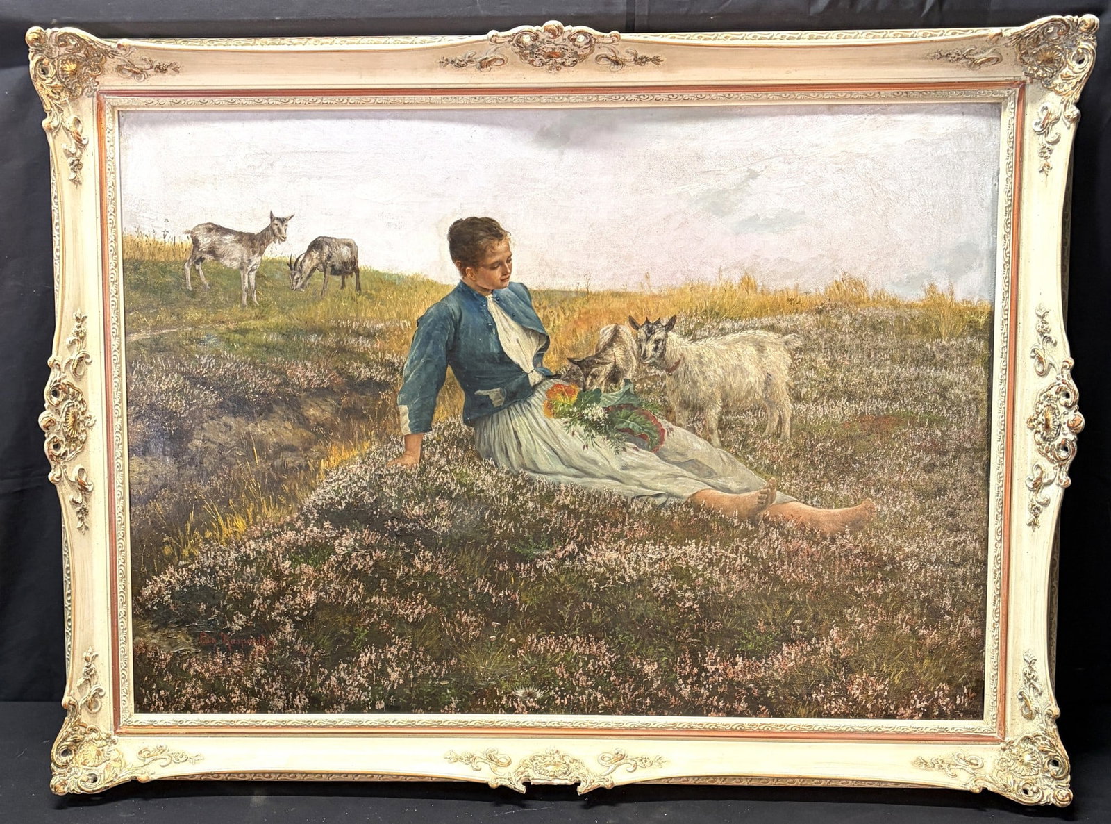 ANTIQUE OIL ON CANVAS SIGNED BY EDWARD HASPARIDES (1 of 6)