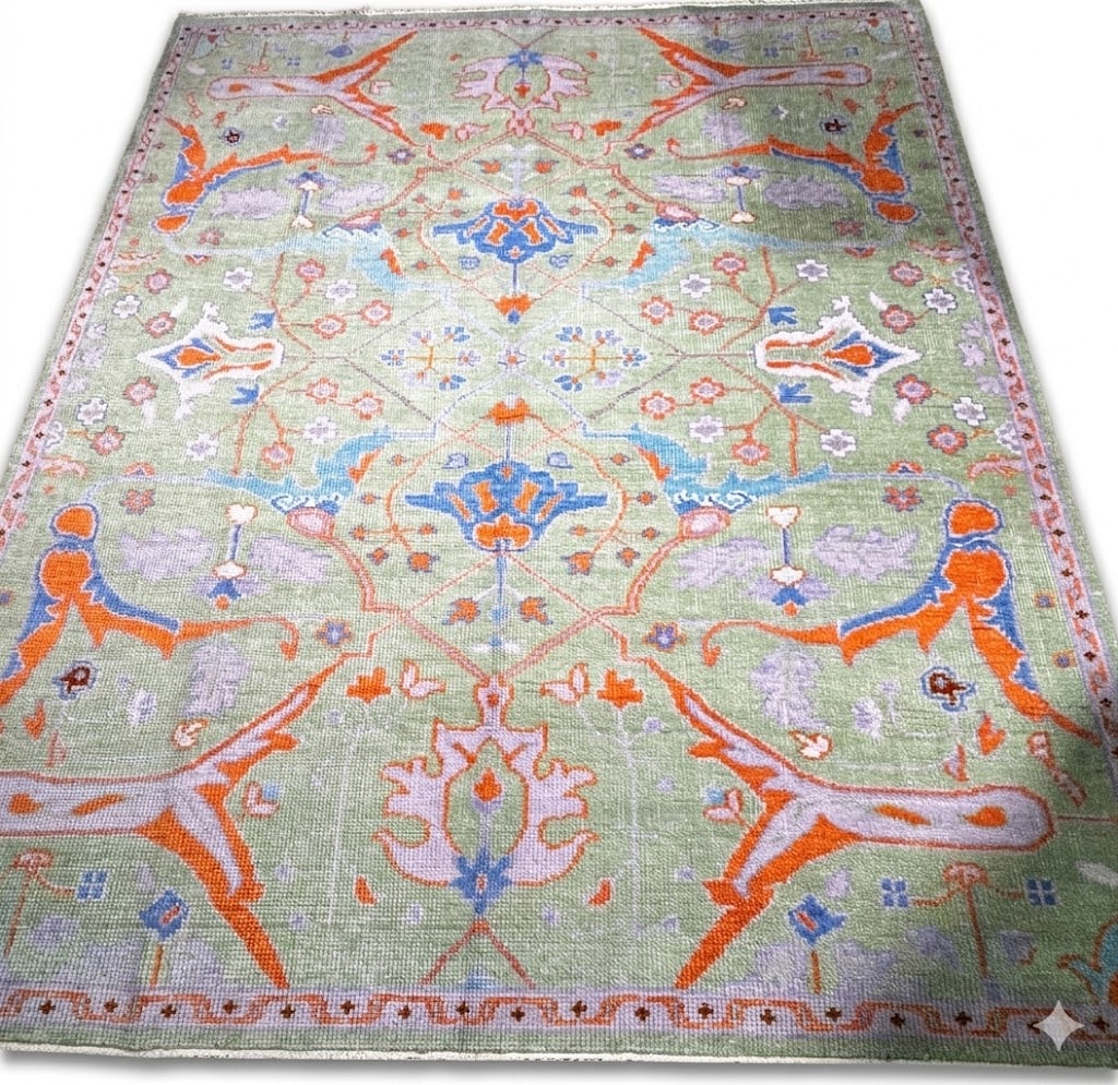 HA120ND KNOTTED OUSHAK: HAND KNOTTED OUSHAK 8.3 X 9.9