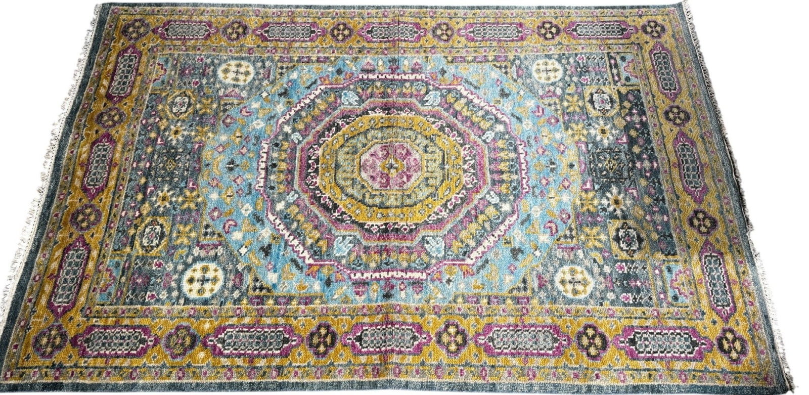 HAND KNOTTED OUSHAK: HAND KNOTTED OUSHAK Height: 104 in. by Width: 68