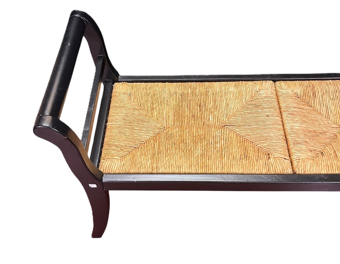 EBONIZED WOVEN SEAT BENCH - 2