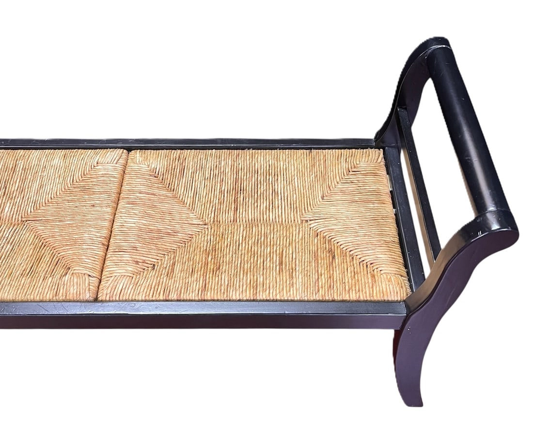 EBONIZED WOVEN SEAT BENCH - 3