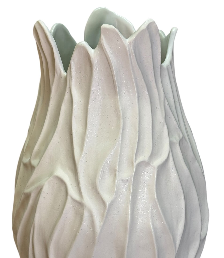 ARTISAN GLAZED CERAMIC TULIP VASE - 2
