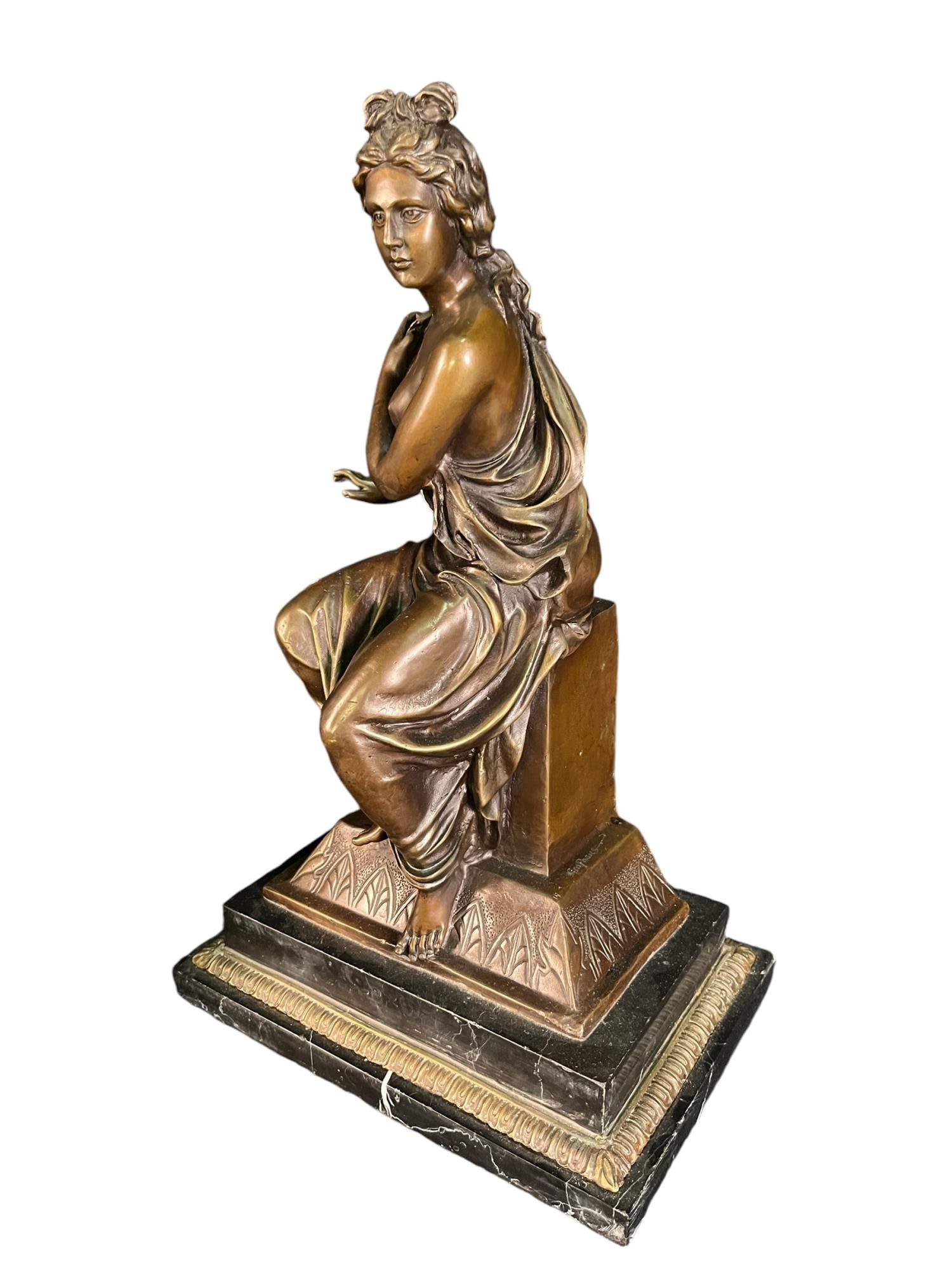 TOPERKIN CLASSICAL LADY BRONZE STATUE - 3
