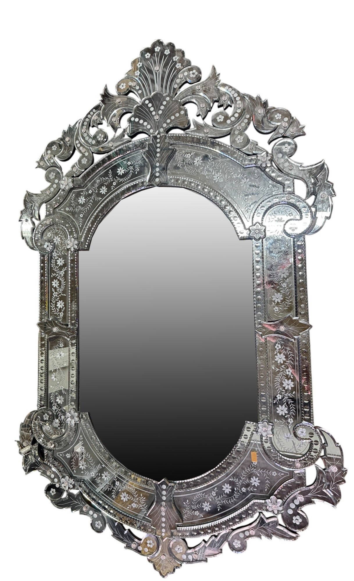 VENETIAN GLASS MIRROR: VENETIAN GLASS MIRROR Height: 60 in. by Width: 35