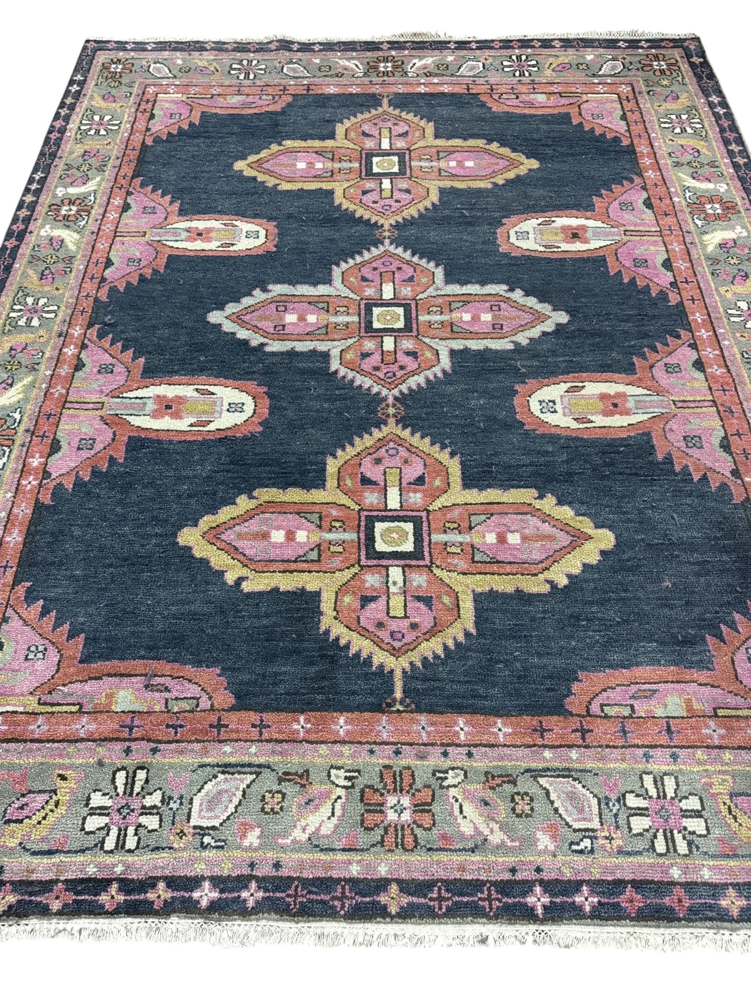 HAND KNOTTED OUSHAK STYLE CARPET: HAND KNOTTED OUSHAK STYLE CARPET Height: 10 in. by Width: 98