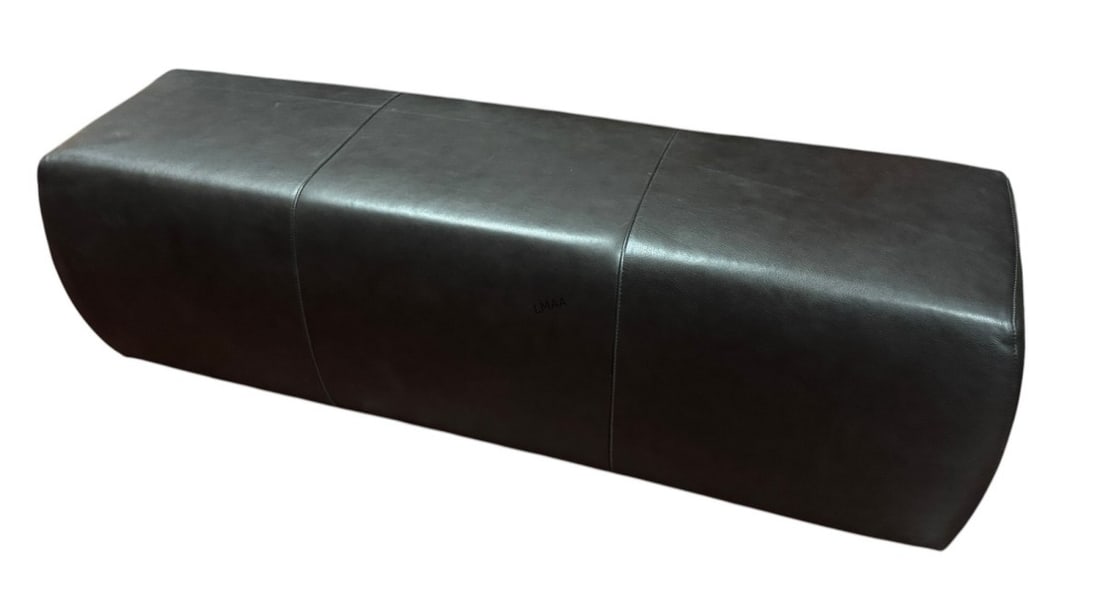 LEATHER OTTOMAN: LEATHER OTTOMAN