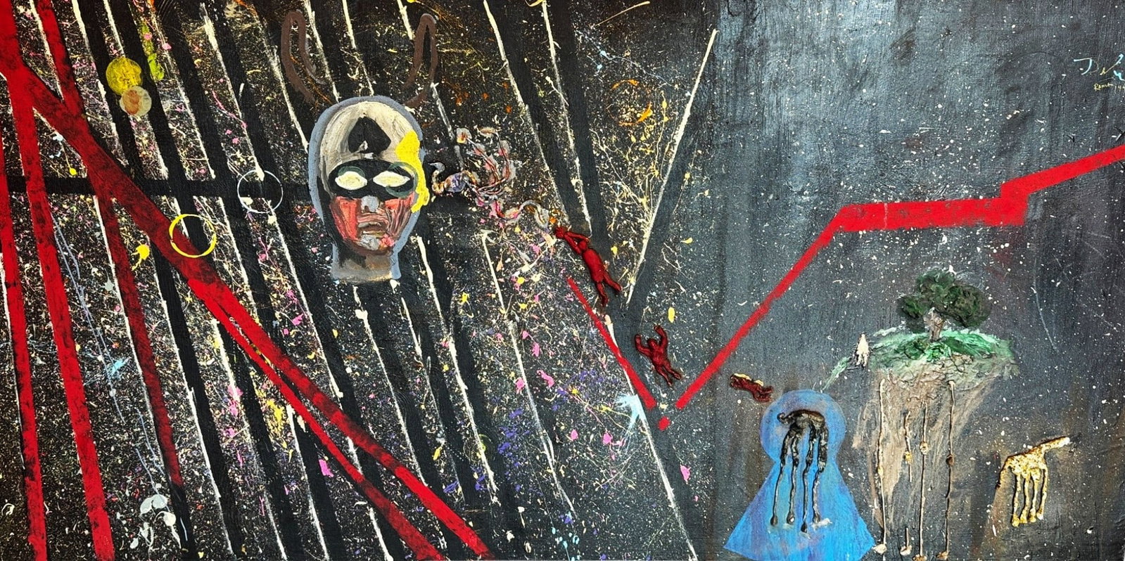 SALVADOR DALI OIL ON CANVAS: SALVADOR DALI OIL ON CANVAS Height: 36 in. by Width: 72