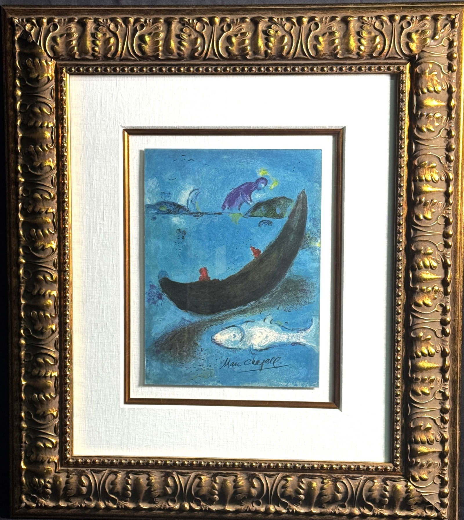 CHAGAL OFF SET LITHOGRAPH HAND SIGNED: CHAGAL OFF SET LITHOGRAPH HAND SIGNED COMES WITH LETTER OF AUTHENTICITY Height: 27 in. by Width: 24