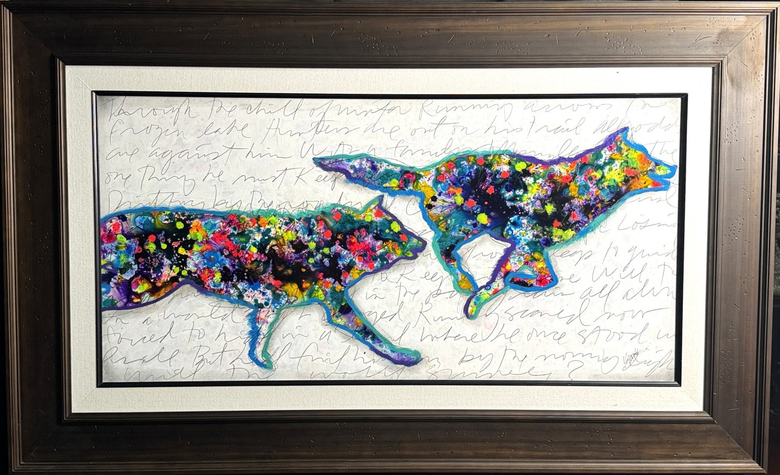 TIM YANKE "WILL THE WOLF SURVIVE": TIM YANKE "WILL THE WOLF SURVIVE" MIX MEDIA ON PANEL Height: 29 in. by Width: 47