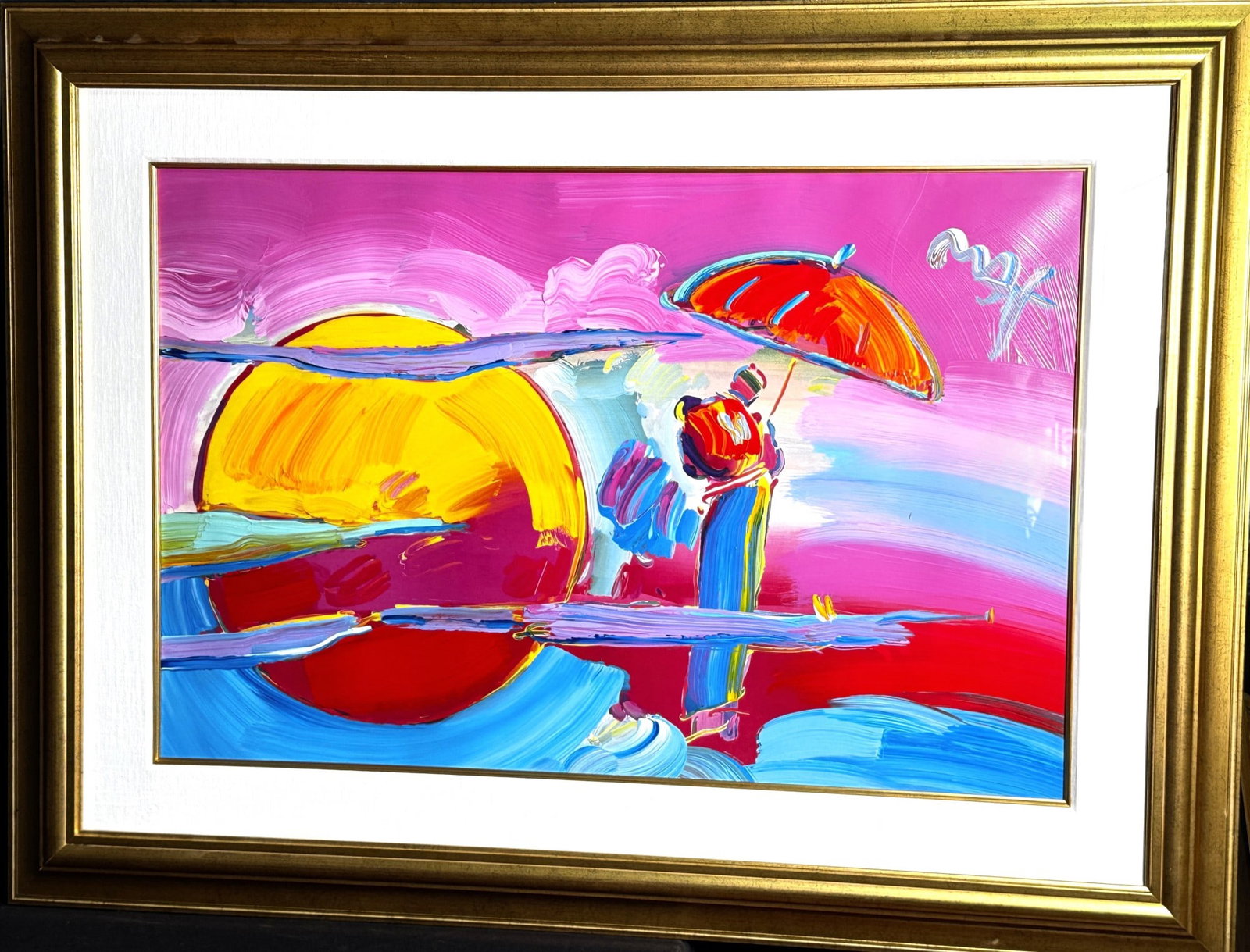 ORIGINAL ACRYLIC PAINTING "UMBRELLA MAN II" 2005: ORIGINAL ACRYLIC PAINTING "UMBRELLA MAN II" 2005 SIGNED UPPER RIGHT Height: 36 in. by Width: 48