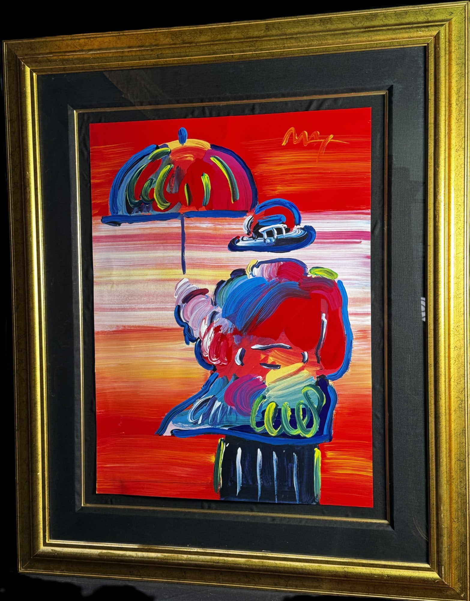 PETER MAX ORIGINAL ACRYLIC ' UMBRELLA MAN I" (1 of 4)
