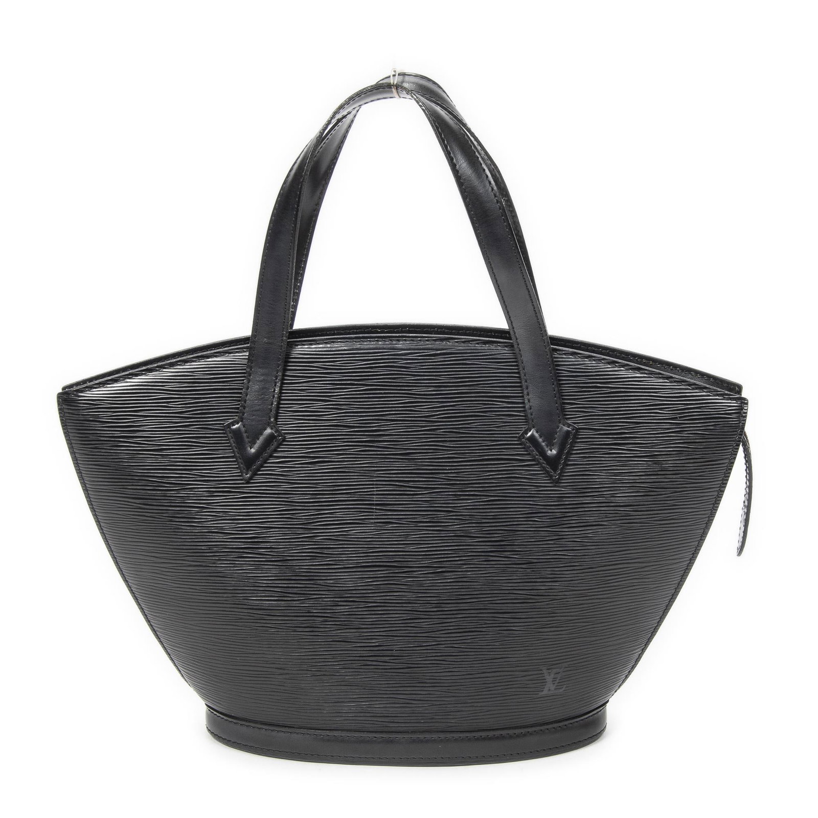 Louis Vuitton St-Jacques Handbag: Louis Vuitton St-Jacques Handbag. Made from Epi with Black Leather straps/handles and Golden Brass hardware. Dimensions: 23*24*10cm. Accessories include: None. Condition Rating = A. Country of