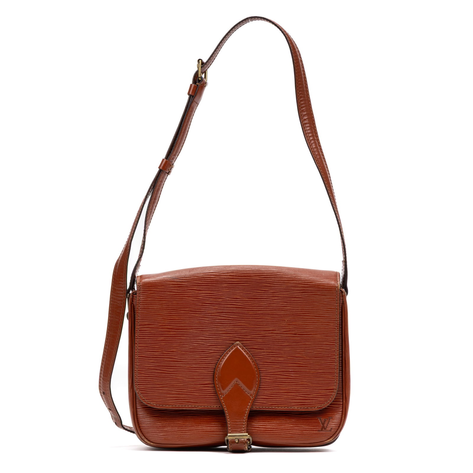 Louis Vuitton Cartouchiere Shoulder Bag: Louis Vuitton Cartouchiere Shoulder Bag. Made from Epi with Tan Leather straps/handles and Golden Brass hardware. Dimensions: 22*20*7cm. Accessories include: None. Condition Rating = A. Country of