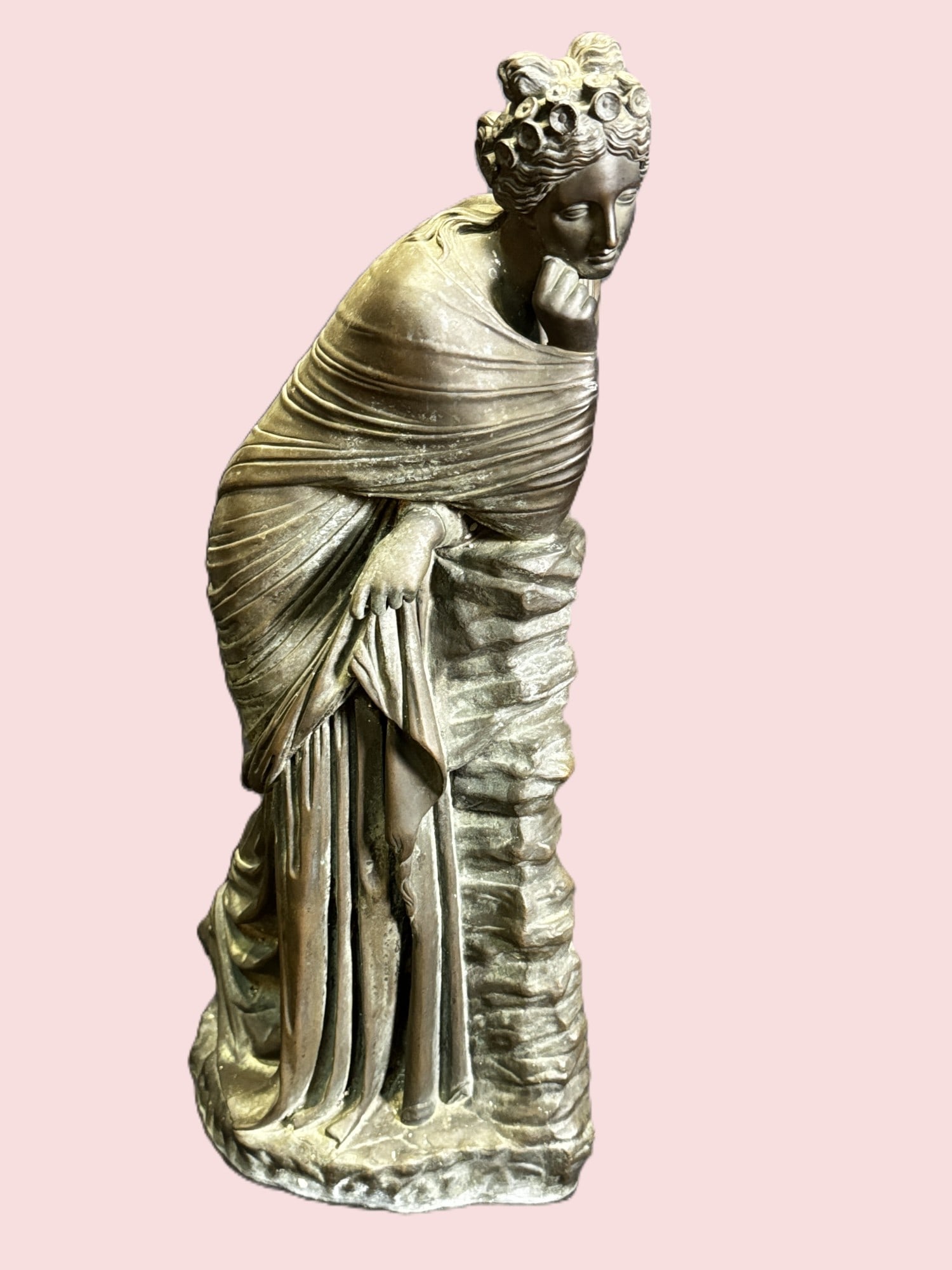 19th c. CLASSICAL BRONZE LADY STATUE (1 of 6)