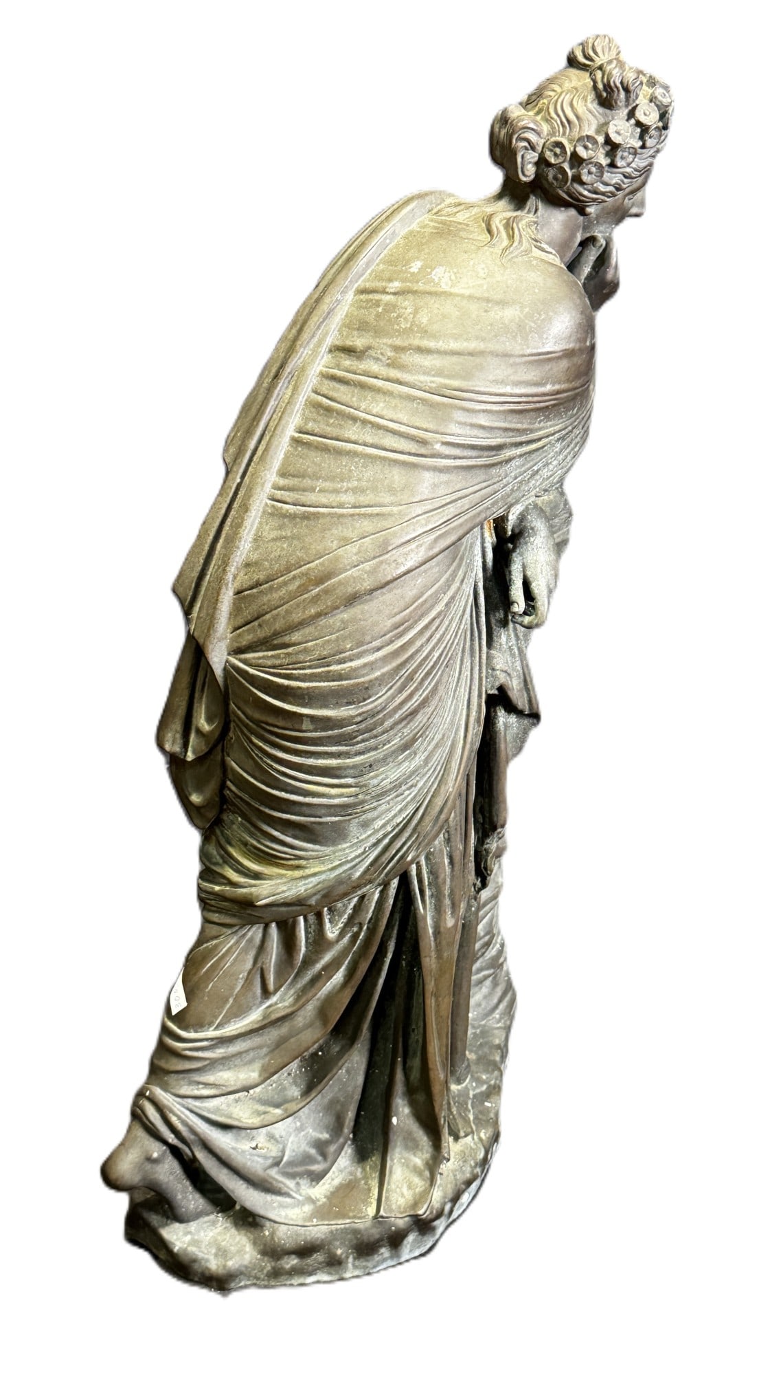 19th c. CLASSICAL BRONZE LADY STATUE - 2