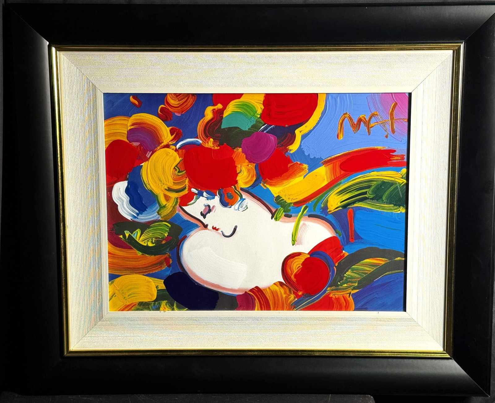 PETER MAX ORIGINAL ACRYLIC ON PAPER 1999: PETER MAX ORIGINAL ACRYLIC ON PAPER 1999 " FLOWER BLOSSOM LADY" Height: 36 in. by Width: 30