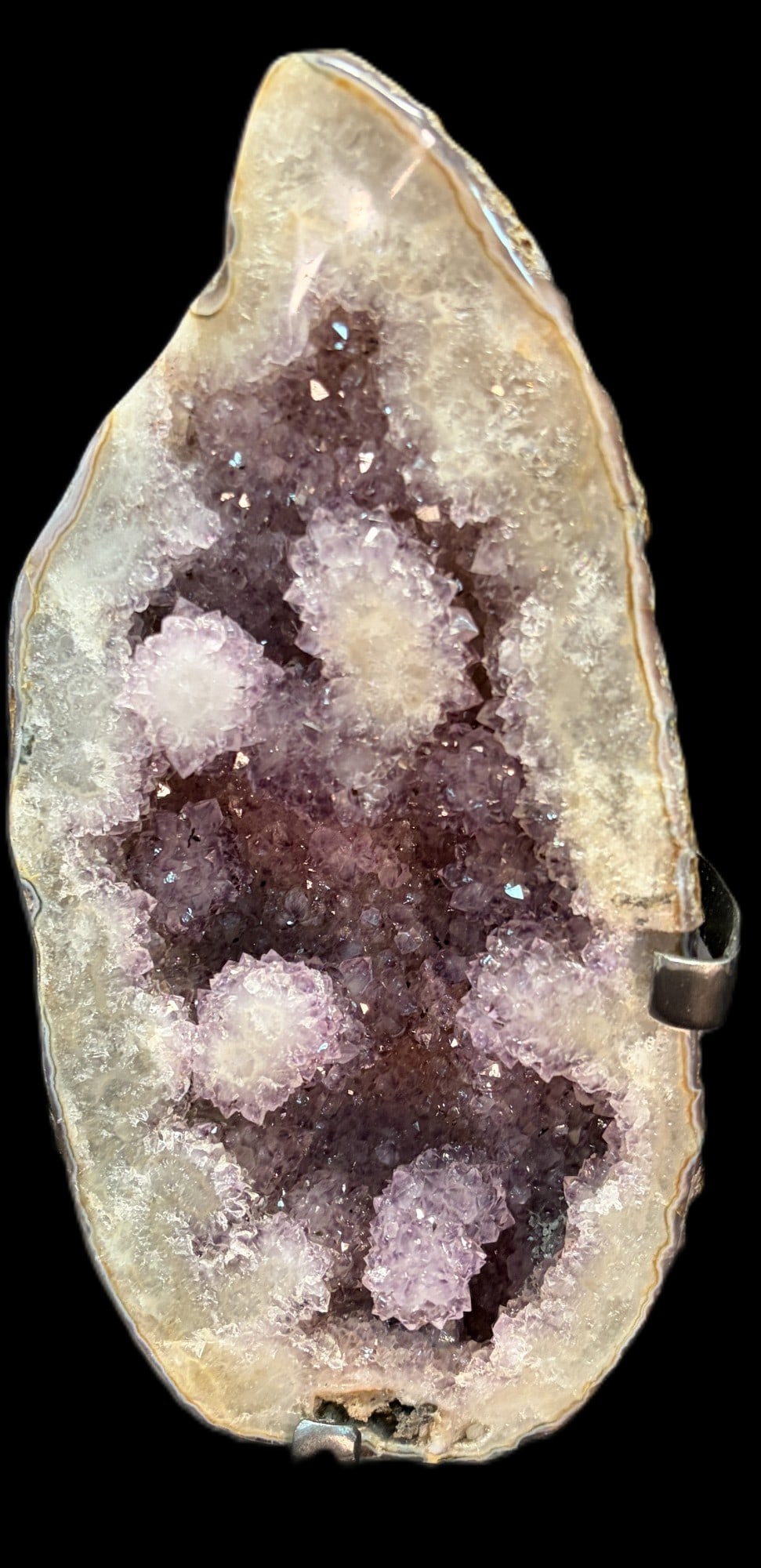 AGATE AMETHYST WITH CALCITE ON STAND - 2