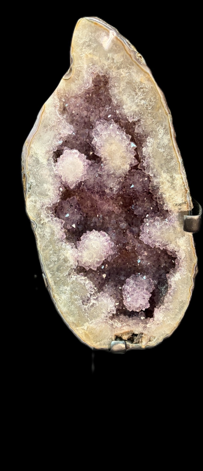 AGATE AMETHYST WITH CALCITE ON STAND - 7