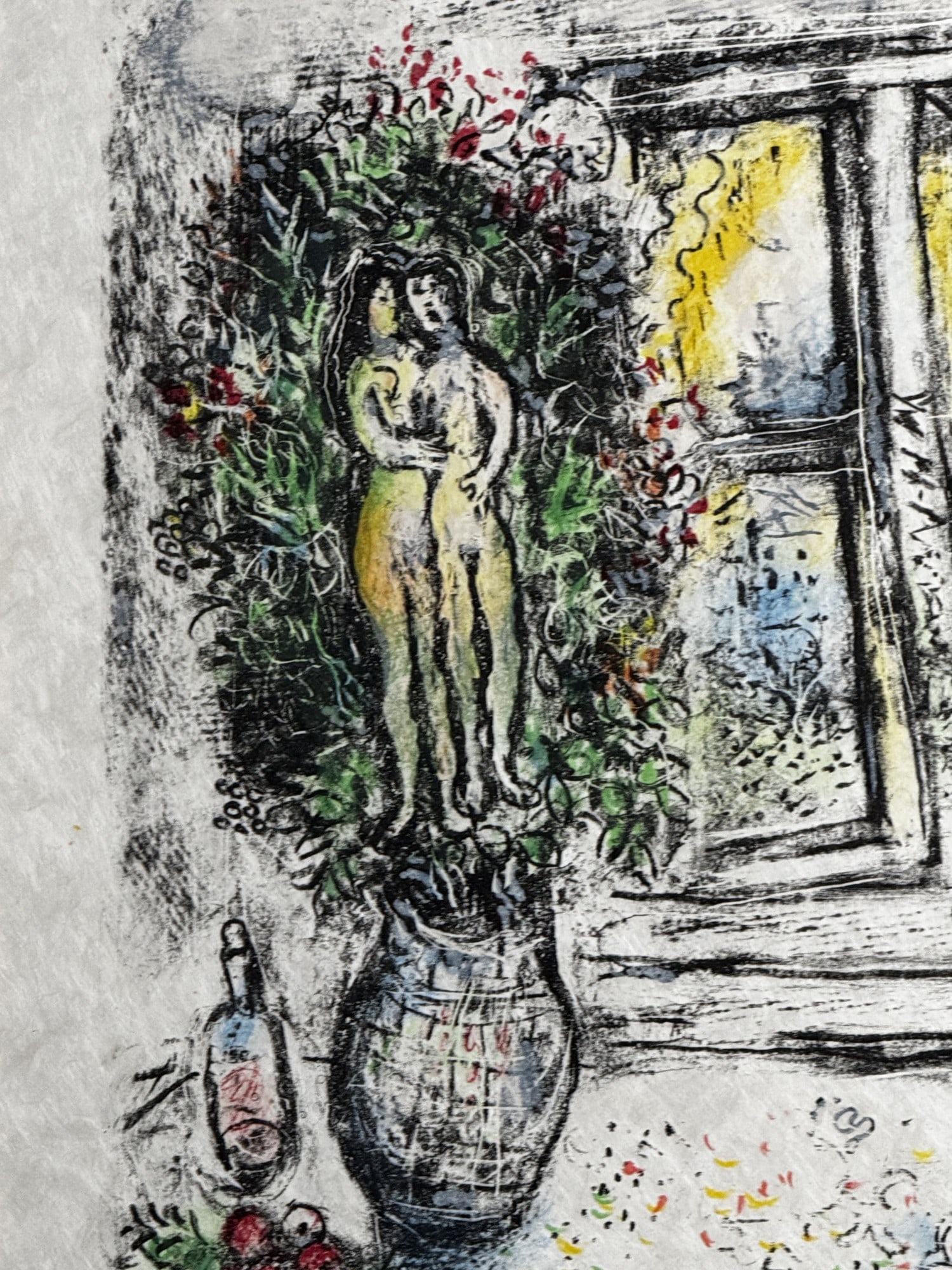 MARC CHAGALL "LA FENETRE ENTRE ENTRUVENTE" LITHOGRAPH, EDITION # 10/50 - 3