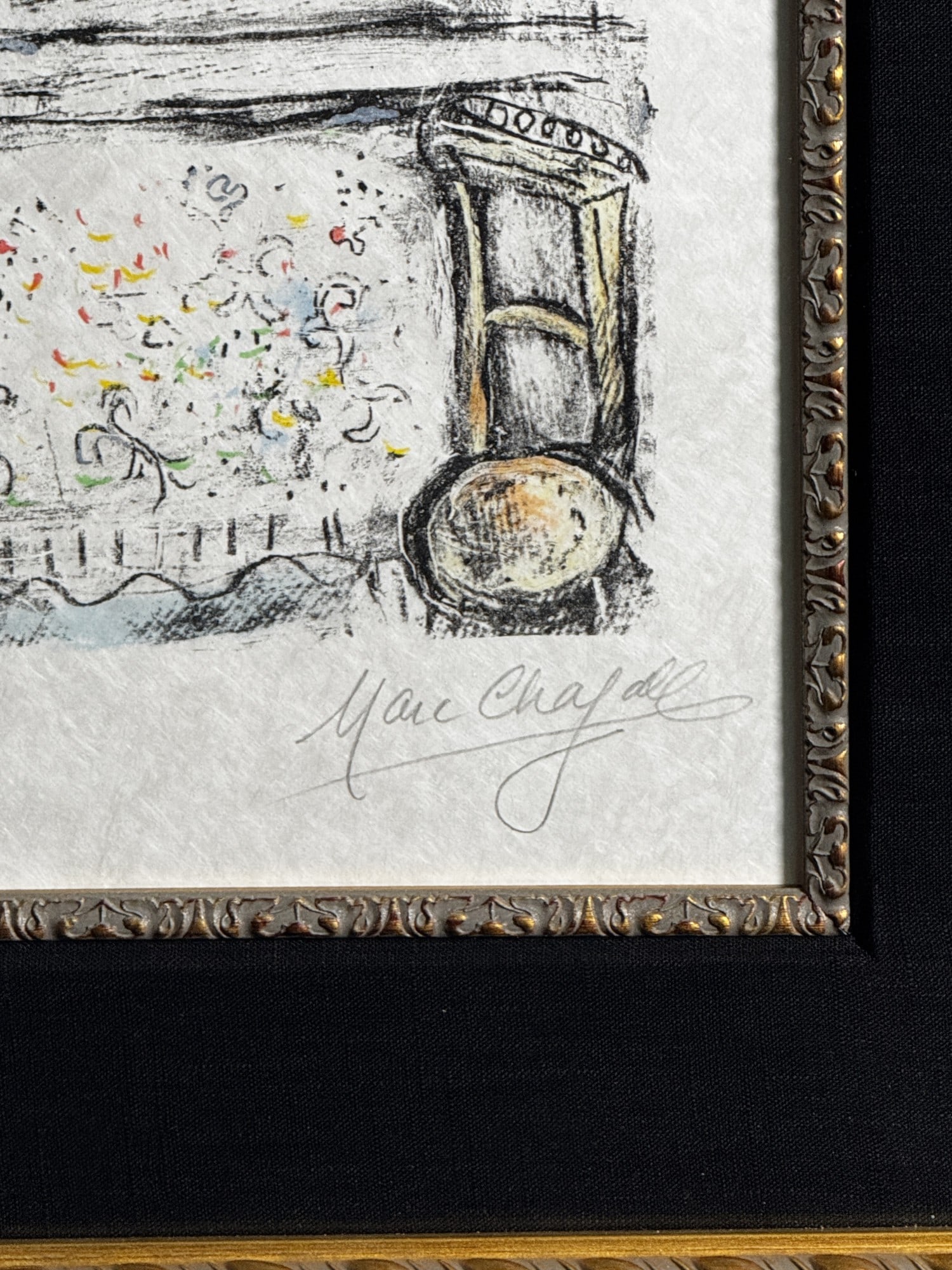 MARC CHAGALL "LA FENETRE ENTRE ENTRUVENTE" LITHOGRAPH, EDITION # 10/50 - 4