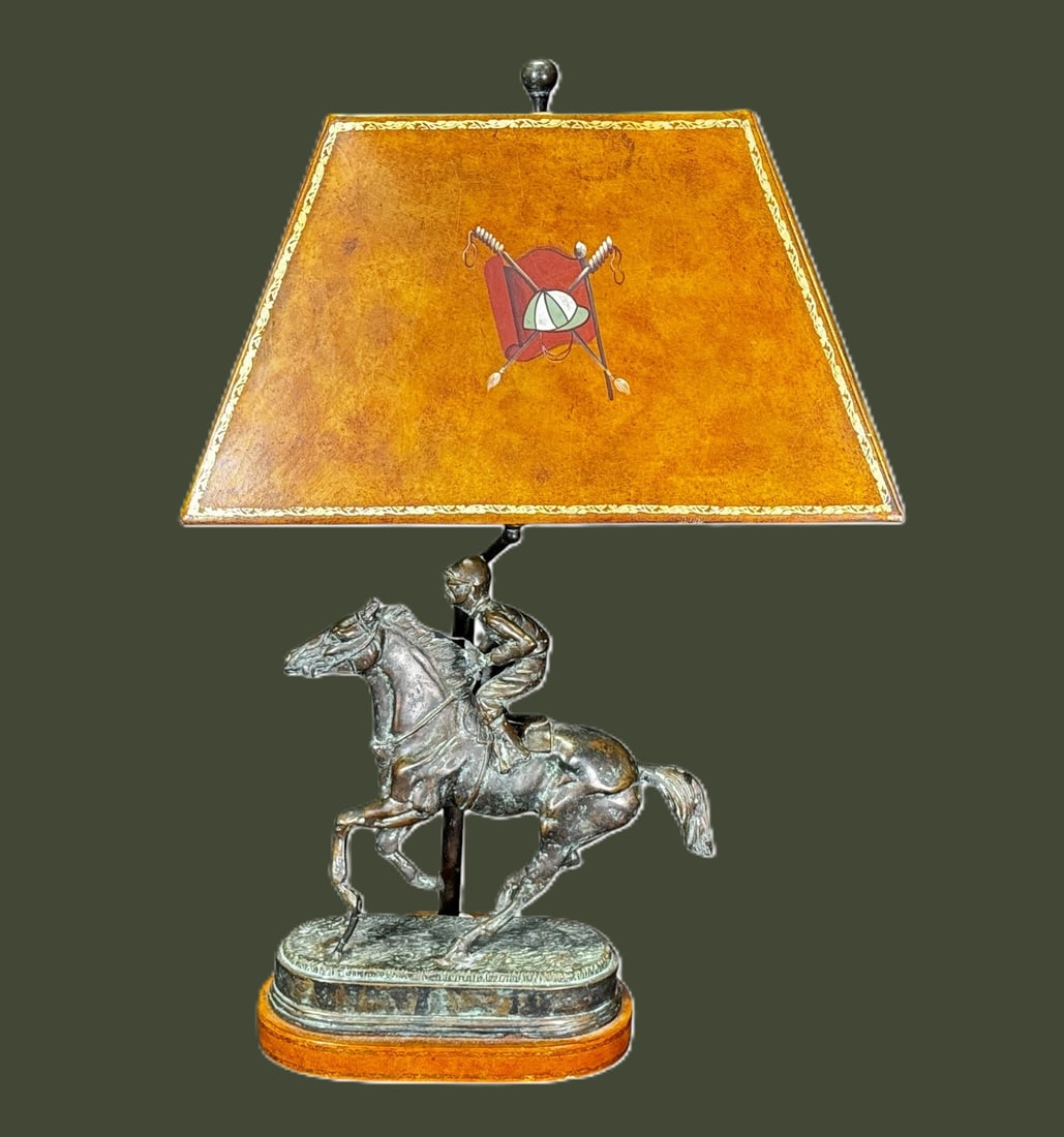 BRONZE POLO PLAYER LAMP (1 of 4)
