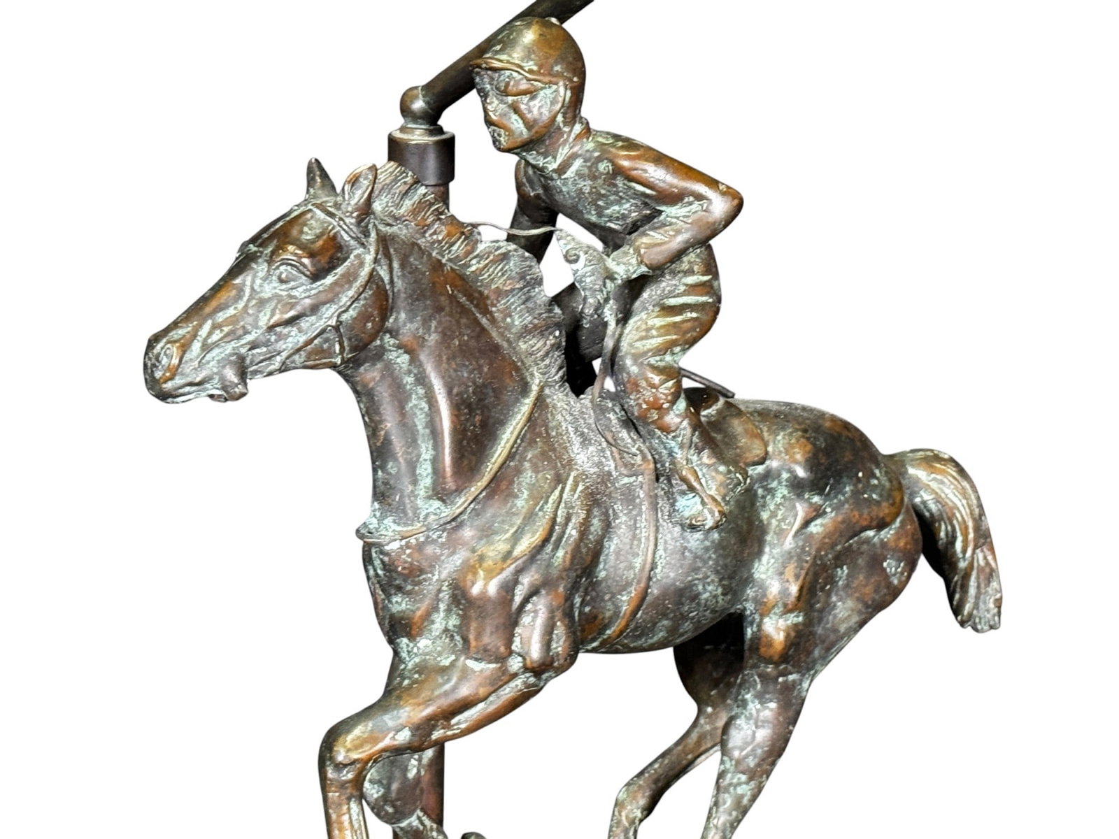 BRONZE POLO PLAYER LAMP - 2