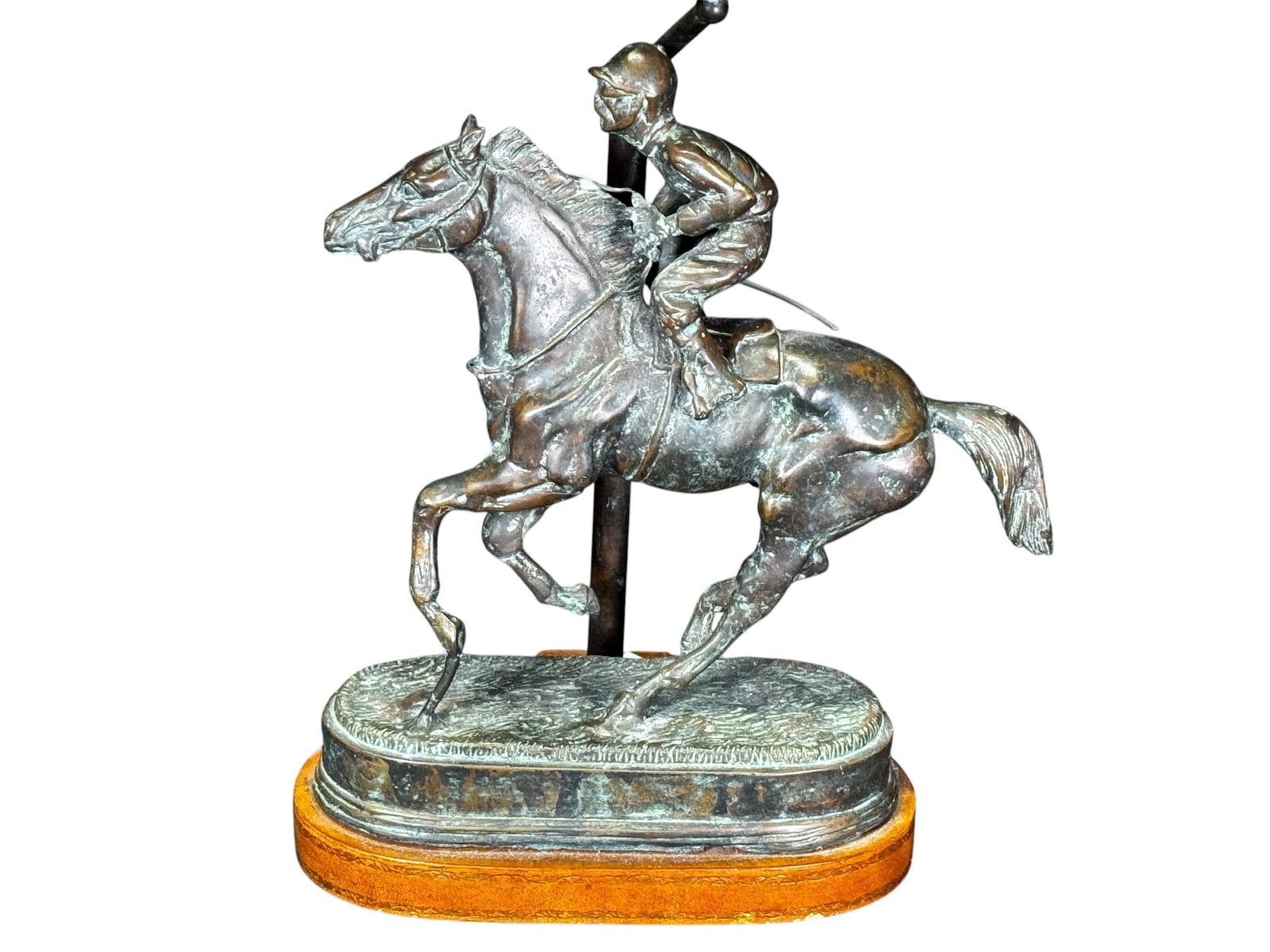 BRONZE POLO PLAYER LAMP - 4