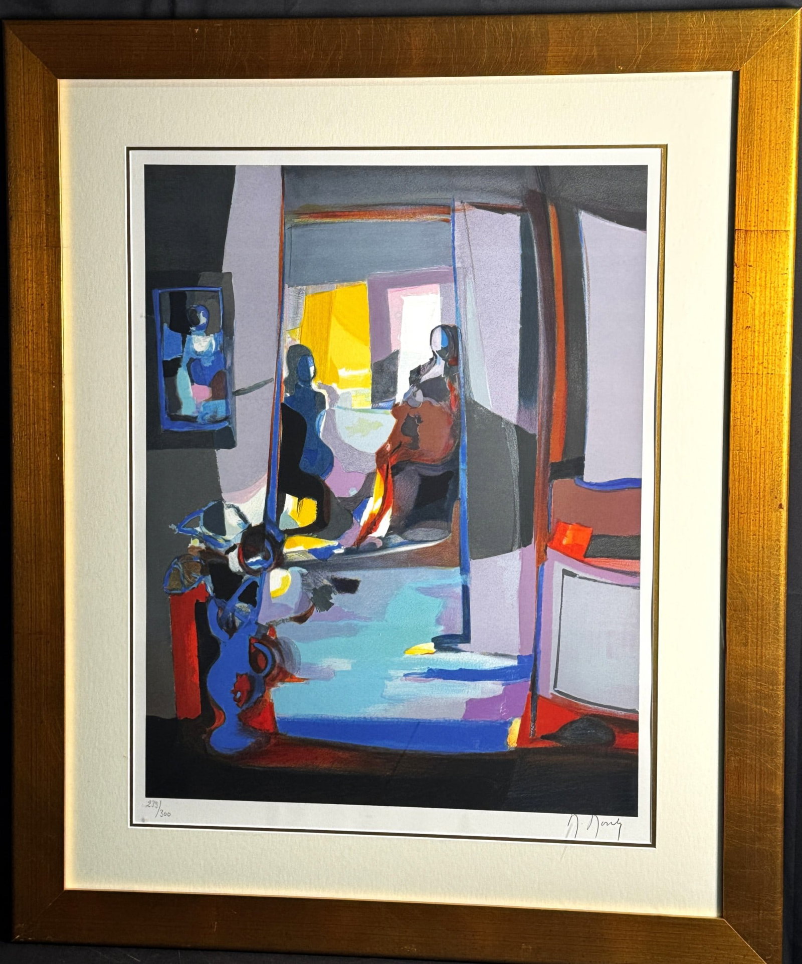 MOULY " INTEROIUR A LA LUMIERE MAUVO": MOULY " INTEROIUR A LA LUMIERE MAUVO" LITHO 233/300 Height: 39 in. by Width: 32