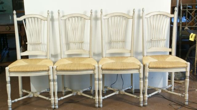 FOUR PAINTED COUNTRY FRENCH CHAIRS