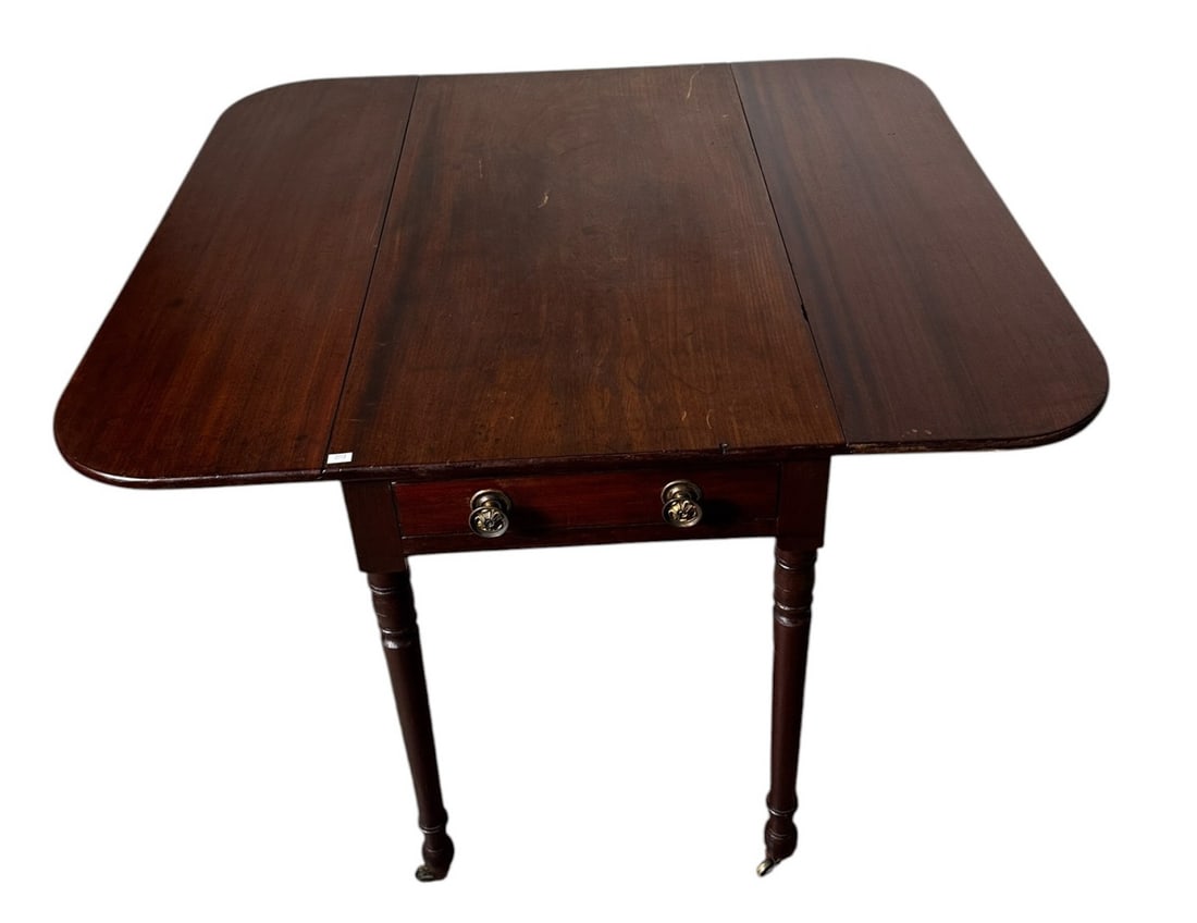 19TH C. ENGLISH PENDROKE DROP LEAF TABLE - 2