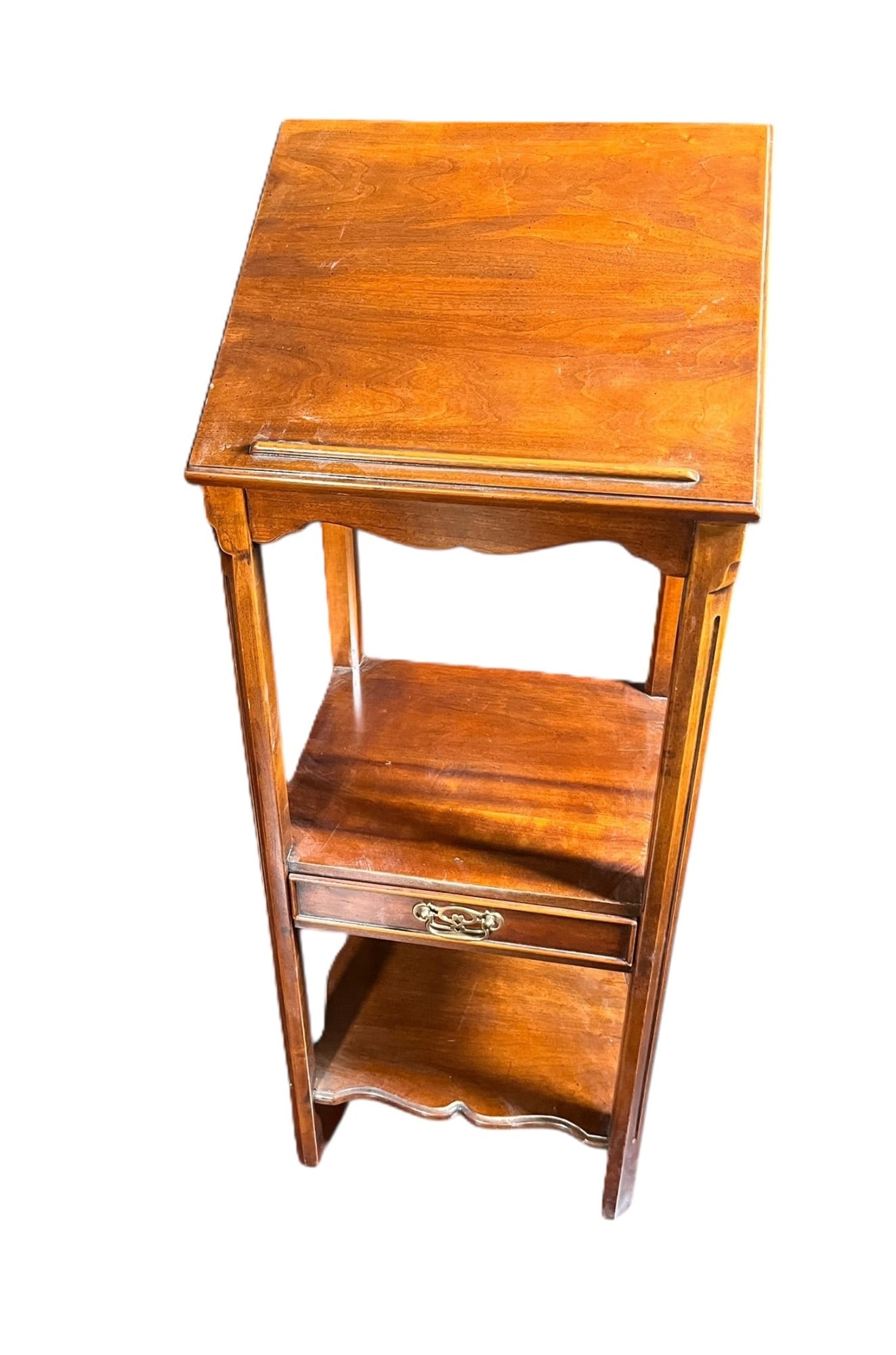 VINTAGE MAHOGANY AJUSTABLE BOOK STAND (1 of 4)
