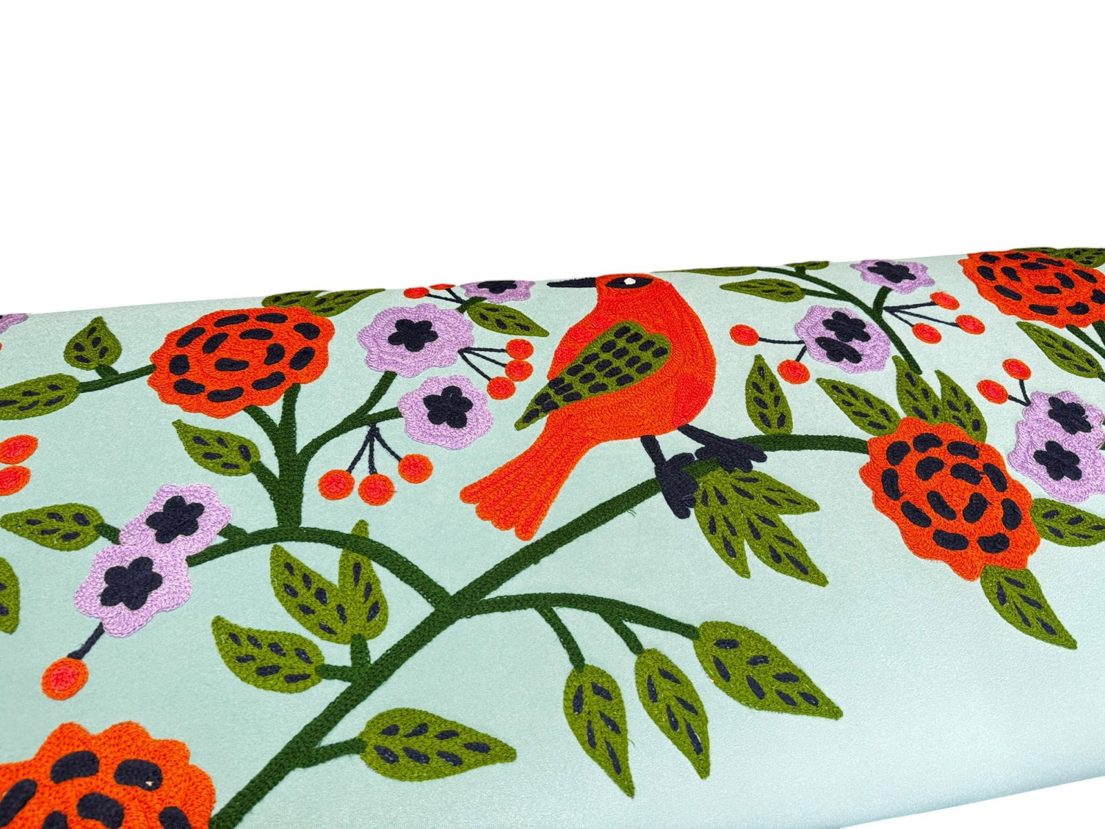 CREWEL UPHOLSTERED BENCH - 2