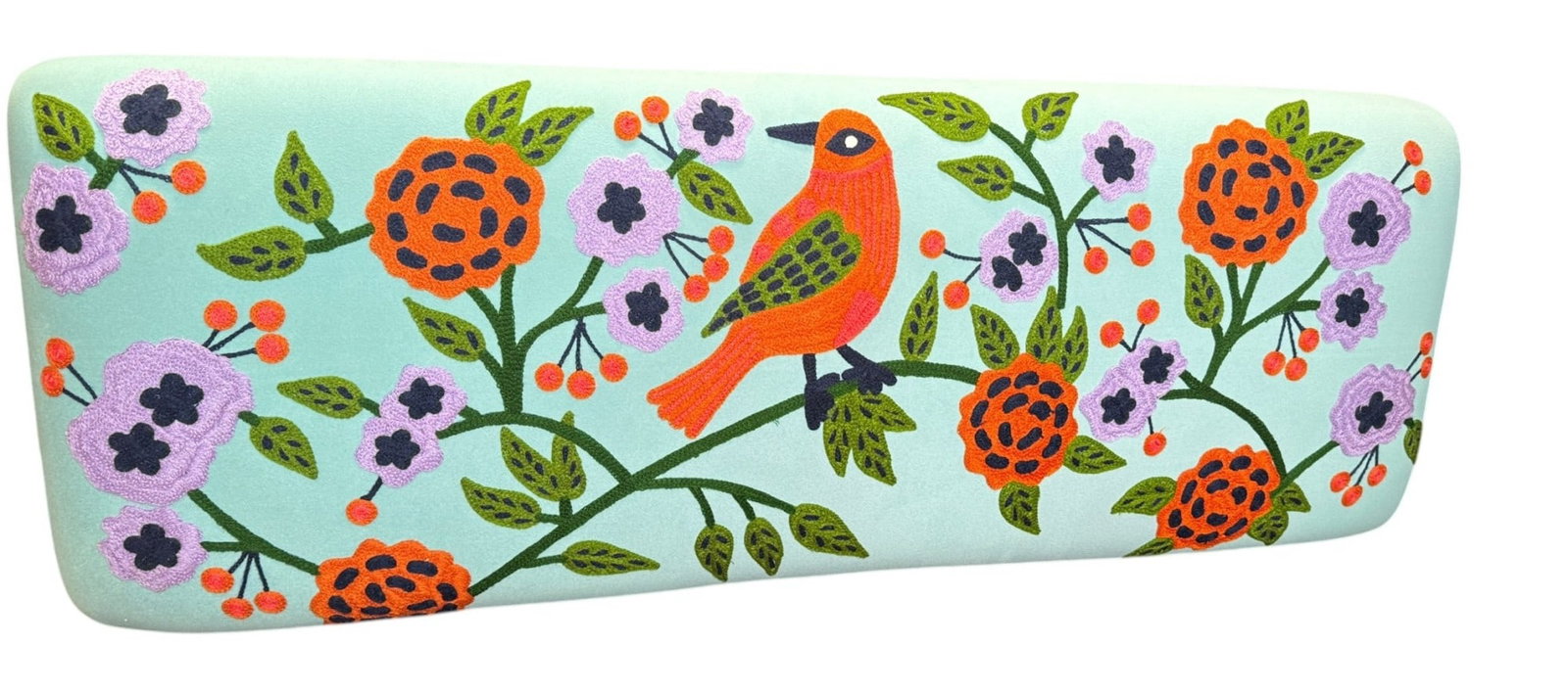 CREWEL UPHOLSTERED BENCH - 4