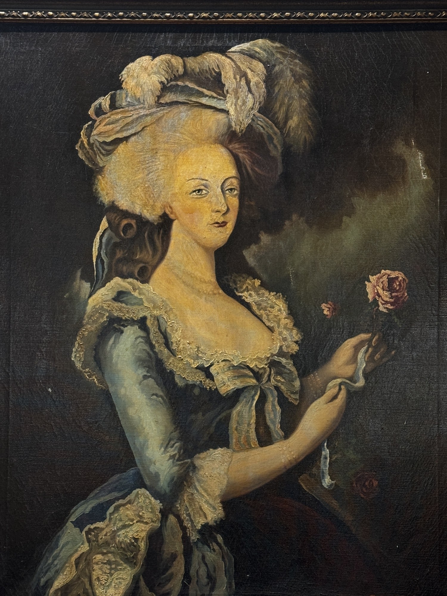 19TH C. PORTRAIT OF A LADY OIL ON CANVAS: 19TH C. PORTRAIT OF A LADY OIL ON CANVAS. Height: 46 in. by Width: 38 in.
