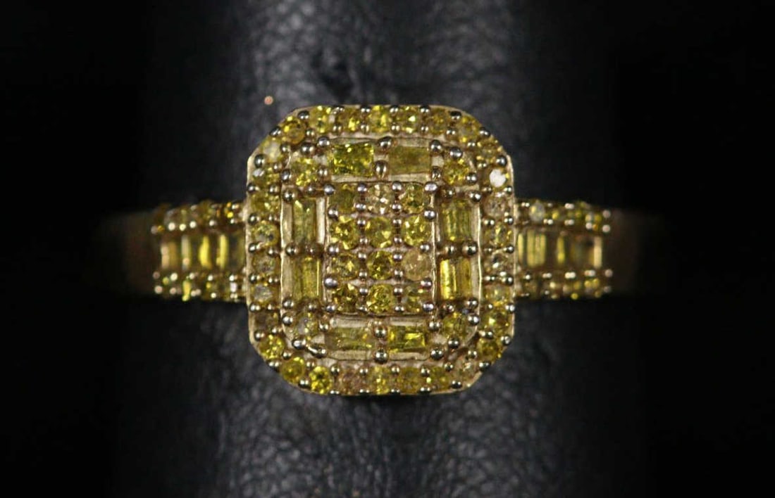 2CITRINE BAGUETTE GOLD WASH OVER STERLING RING (1 of 3)