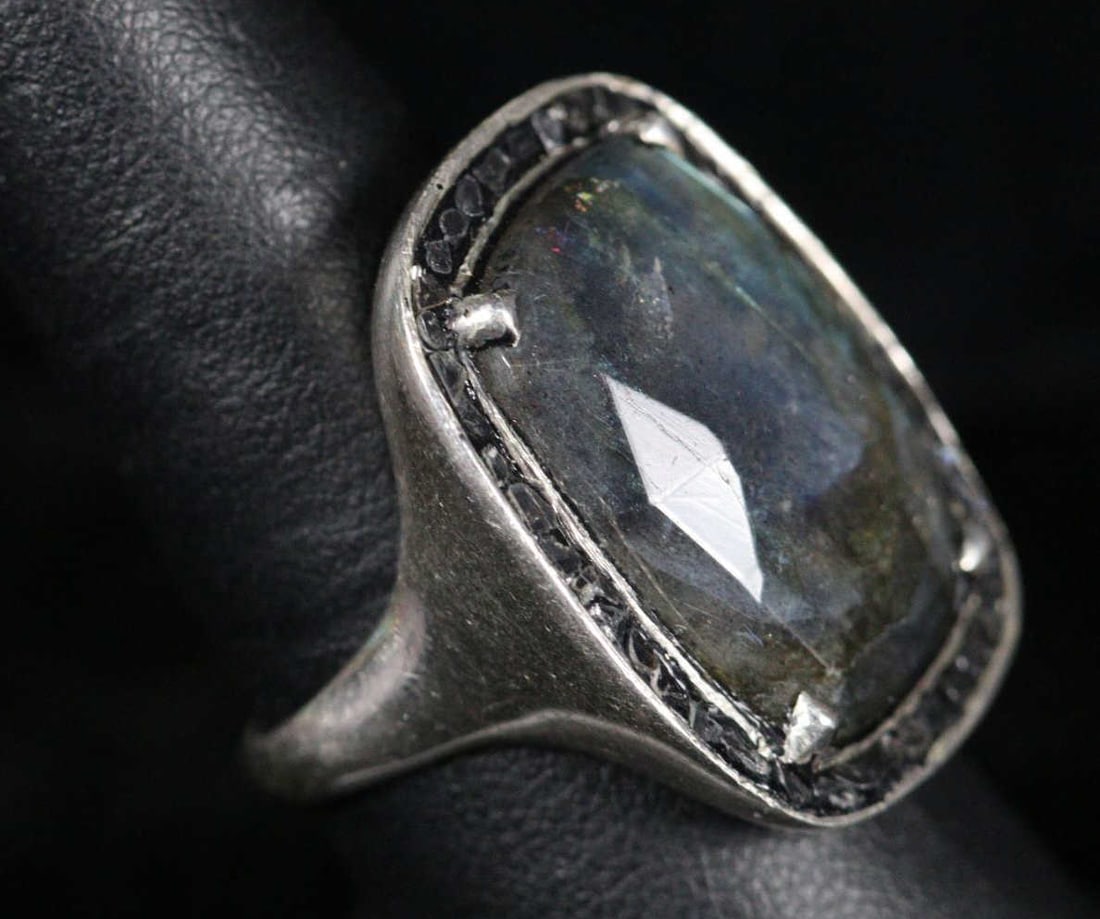 LABRADORITE STERLING SILVER SIZE 8.5 RING - 2