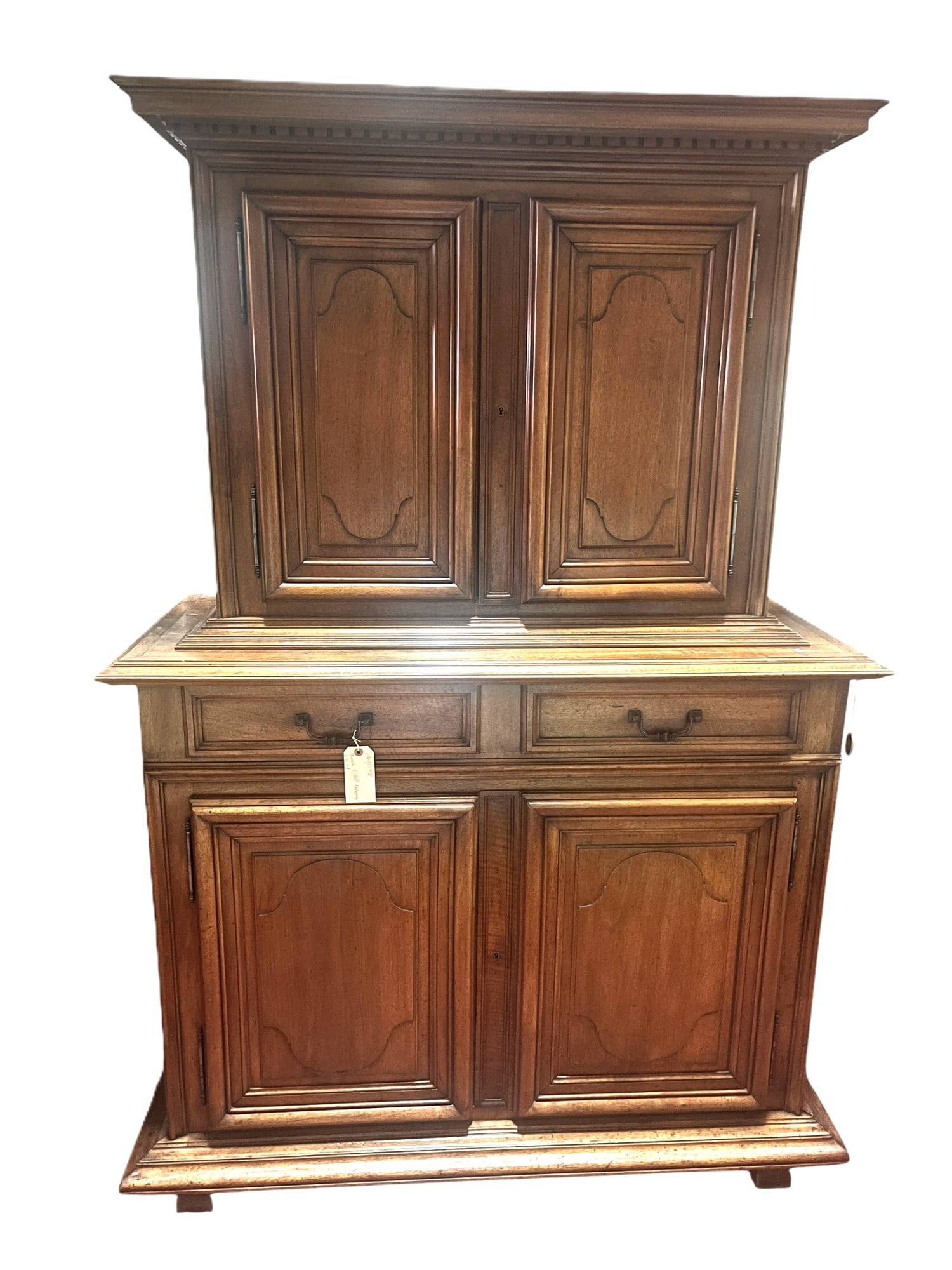 CIRCA 1860's FRENCH MAHOGANY CABINET: CIRCA 1860's FRENCH MAHOGANY CABINET. PROVENANCE: FROM FINDER'S FAYRE ANTIQUES, BEAUMONT, TEXAS. Height: 76 in. by Width: 51 in. by Depth: 22 in.