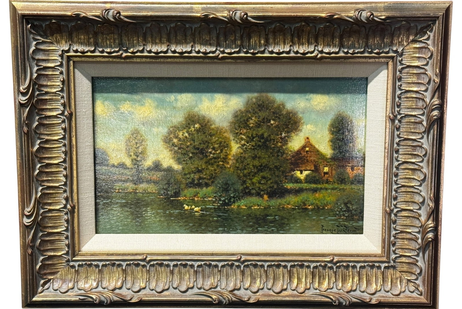 OIL ON PANEL SIGN LOWER RIGHT: OIL ON PANEL SIGN LOWER RIGHT GEORGE H DREW Height: 11 in. by Width: 15