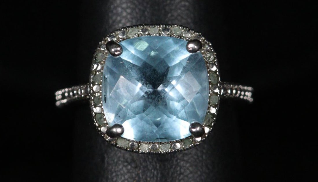 TOPAZ STERLING SILVER 7.5 SIZE RING (1 of 3)