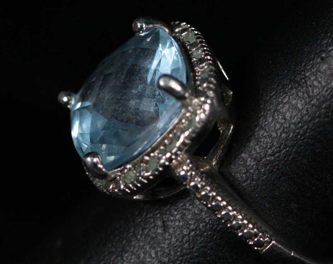 TOPAZ STERLING SILVER 7.5 SIZE RING - 3